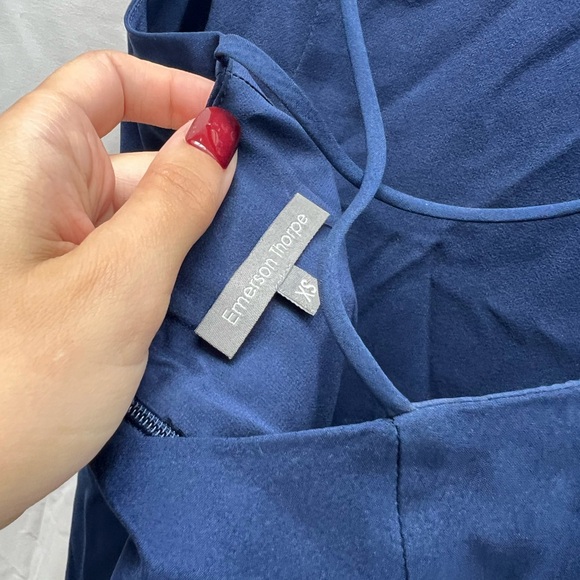 Open Back Navy Mini Dress | Size XS - Picture 4 of 4